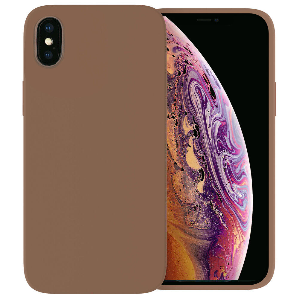 Ceezs Ceezs iPhone X hoesje siliconen / iPhone Xs hoesje siliconen (Bruin)