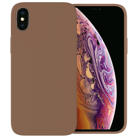 Ceezs Ceezs iPhone X hoesje siliconen / iPhone Xs hoesje siliconen (Bruin)