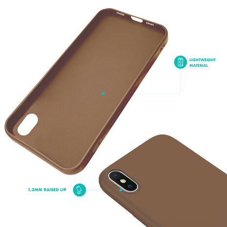 Ceezs Ceezs iPhone X hoesje siliconen / iPhone Xs hoesje siliconen (Bruin)