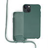 Coverzs Coverzs Silicone case met koord iPhone 13 (donkergroen) Coverzs Coverzs Silicone case met koord iPhone 13 (donkergroen)