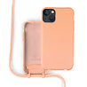 Coverzs Coverzs Silicone case met koord iPhone 13 (oranje) Coverzs Coverzs Silicone case met koord iPhone 13 (oranje)