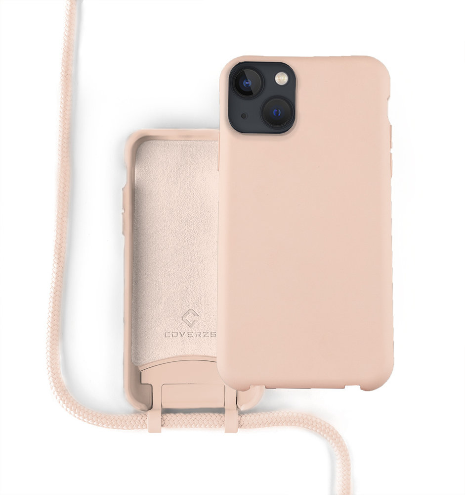 Elektrisch recorder gewoon Silicone case met koord iPhone 13 (roze) - Phone-Factory