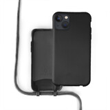 Coverzs Silicone case met koord iPhone 13 (zwart)