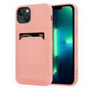 ShieldCase® ShieldCase iPhone 13 Pro Max siliconen hoesje met pasjeshouder (roze)