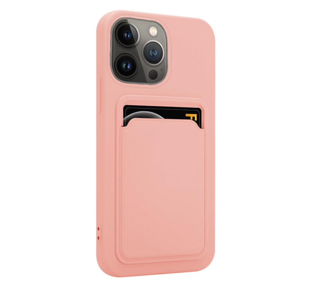 ShieldCase® ShieldCase iPhone 13 Pro siliconen hoesje met pasjeshouder (roze)