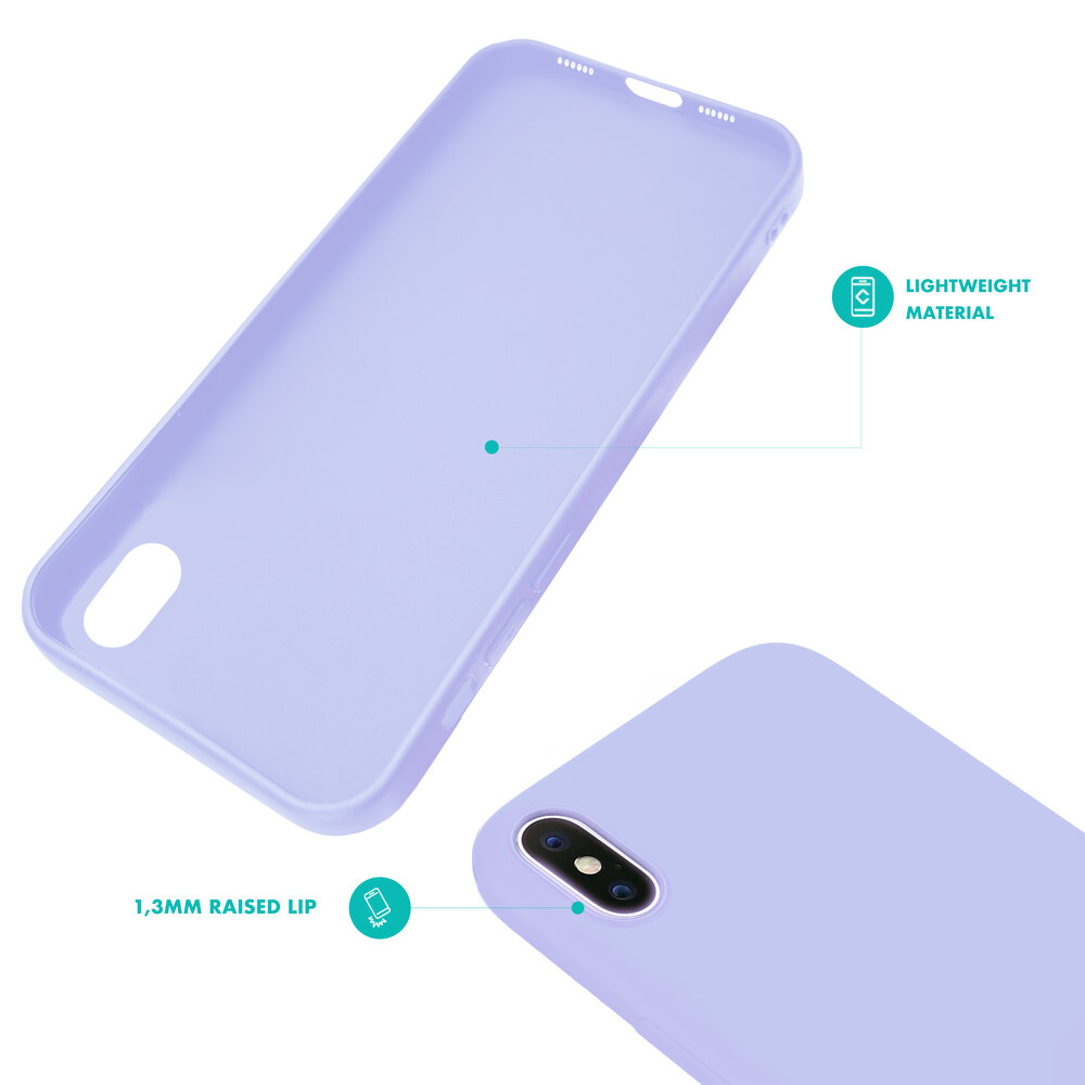 Ceezs Ceezs iPhone X hoesje siliconen / iPhone Xs hoesje siliconen (Lavendel)