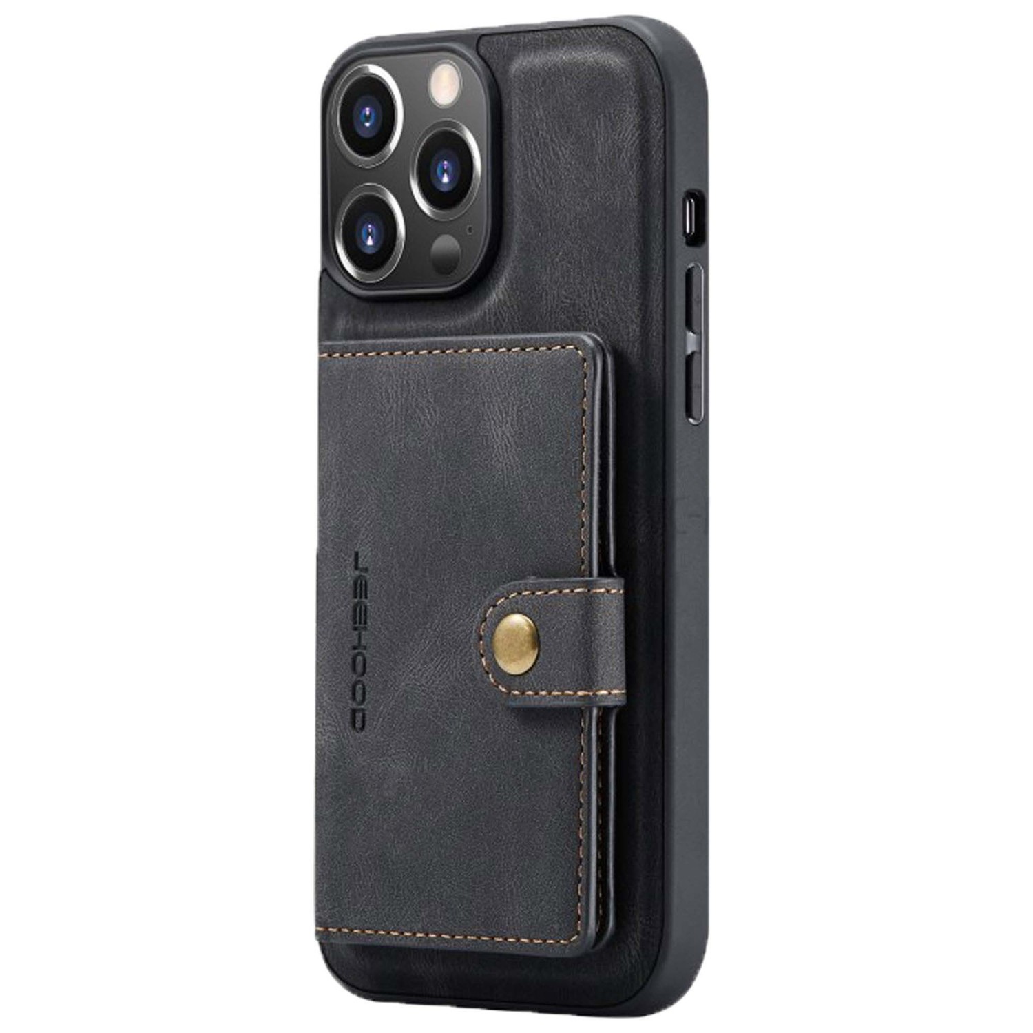 landbouw dam Cyberruimte Staande leren portemonnee case iPhone 13 Pro Max (zwart) - Phone-Factory