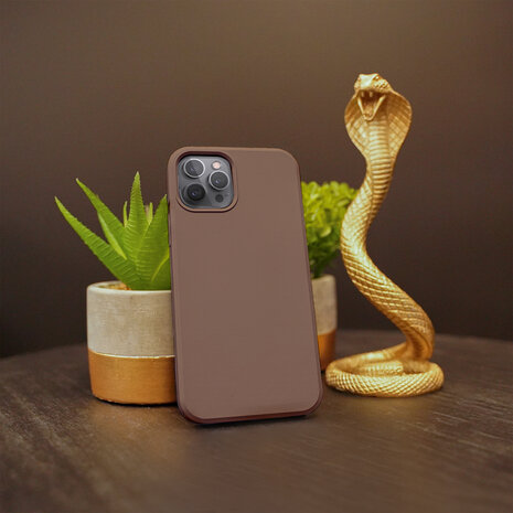 Ceezs Ceezs iPhone 11 pro max hoesje siliconen Bruin