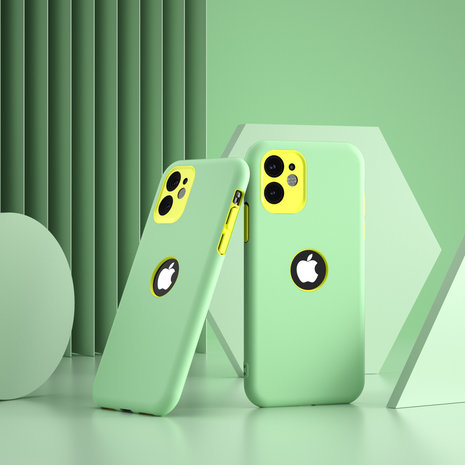 ShieldCase® ShieldCase dubbellaags siliconen hoesje iPhone Xr (lichtgroen-geel)
