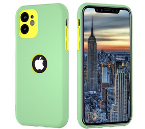 ShieldCase® Dubbellaags siliconen hoesje iPhone X / Xs (lichtgroen-geel)