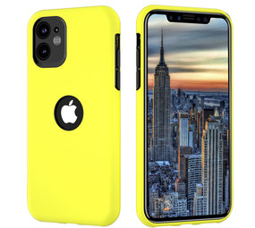 ShieldCase® Dubbellaags siliconen hoesje iPhone Xr (geel-zwart)