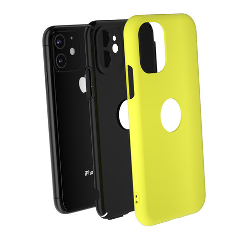 ShieldCase® ShieldCase dubbellaags siliconen hoesje iPhone Xr (geel-zwart)