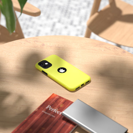 ShieldCase® ShieldCase dubbellaags siliconen hoesje iPhone Xr (geel-zwart)