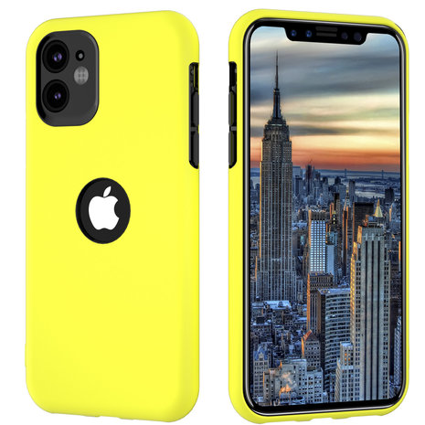 ShieldCase® ShieldCase dubbellaags siliconen hoesje iPhone X / Xs (geel-zwart)