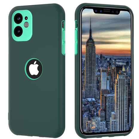 ShieldCase® ShieldCase dubbellaags siliconen hoesje iPhone X / Xs (groen-aqua)