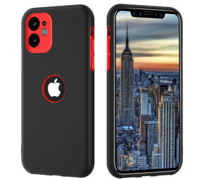 ShieldCase® Dubbellaags siliconen hoesje iPhone X / Xs (zwart-rood)