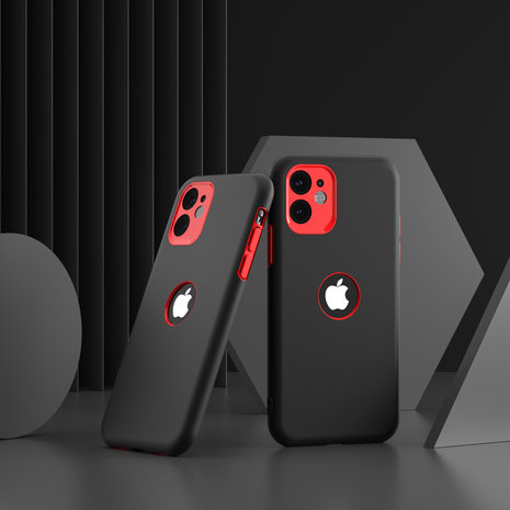 ShieldCase® ShieldCase dubbellaags siliconen hoesje iPhone X / Xs (zwart-rood)