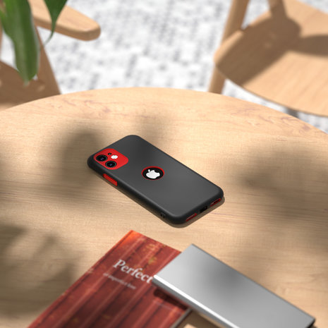 ShieldCase® ShieldCase dubbellaags siliconen hoesje iPhone X / Xs (zwart-rood)