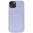 ShieldCase® ShieldCase iphone 13 Mini siliconen hoesje met pasjeshouder (Paars)