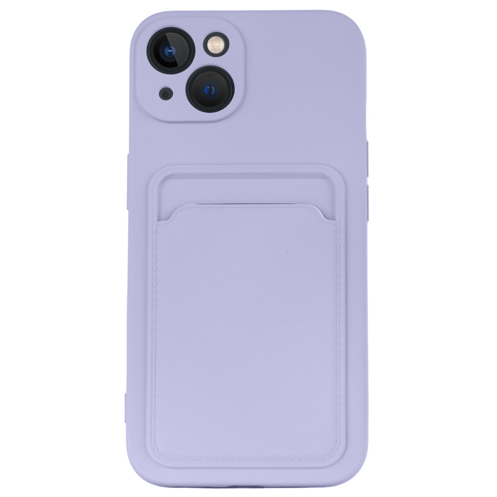 ShieldCase® ShieldCase iPhone 13 siliconen hoesje met pasjeshouder (Paars)