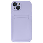ShieldCase® ShieldCase iPhone 13 siliconen hoesje met pasjeshouder (Paars)