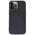 ShieldCase® ShieldCase iphone 13 Pro Max siliconen hoesje met pasjeshouder (Donkerblauw)