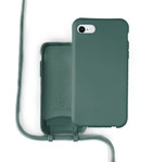 Coverzs Coverzs Silicone case met koord iPhone SE 2022 (donkergroen)