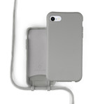 Coverzs Coverzs Silicone case met koord iPhone SE 2022 (grijs)