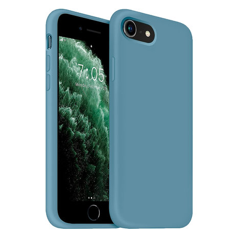 Coverzs Coverzs Luxe Liquid Silicone case iPhone SE 2022 (lichtblauw)