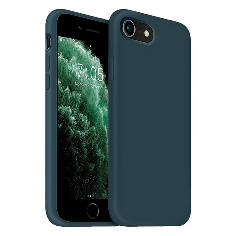 Coverzs Coverzs Luxe Liquid Silicone case iPhone SE 2022 (donkerblauw)