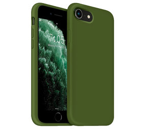 Coverzs Luxe Liquid Silicone case iPhone SE 2022 (legergroen)