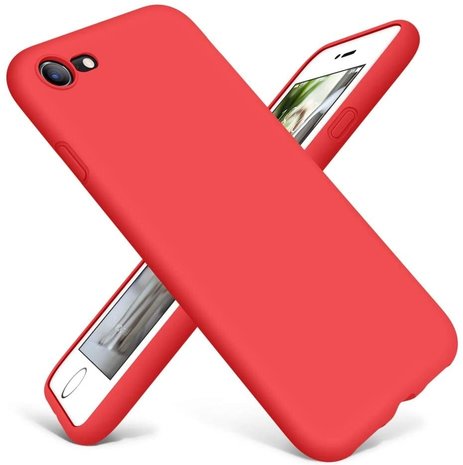 ShieldCase® Shieldcase Siliconen hoesje met camera bescherming iPhone SE 2022 (rood)