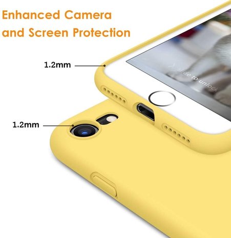 ShieldCase® Shieldcase Siliconen hoesje met camera bescherming iPhone SE 2022 (geel)