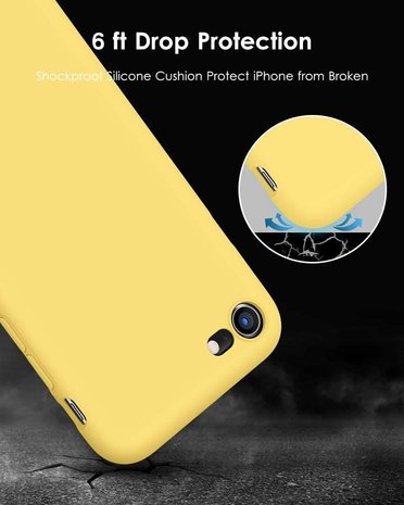 ShieldCase® Shieldcase Siliconen hoesje met camera bescherming iPhone SE 2022 (geel)