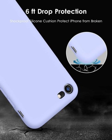 ShieldCase® Shieldcase Siliconen hoesje met camera bescherming iPhone SE 2022 (paars)