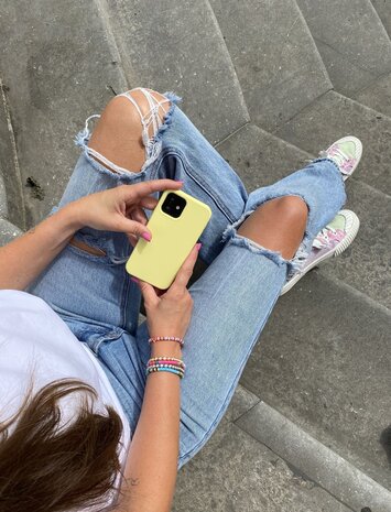 Coverzs Coverzs Pastel siliconen hoesje iPhone Xs Max (geel)