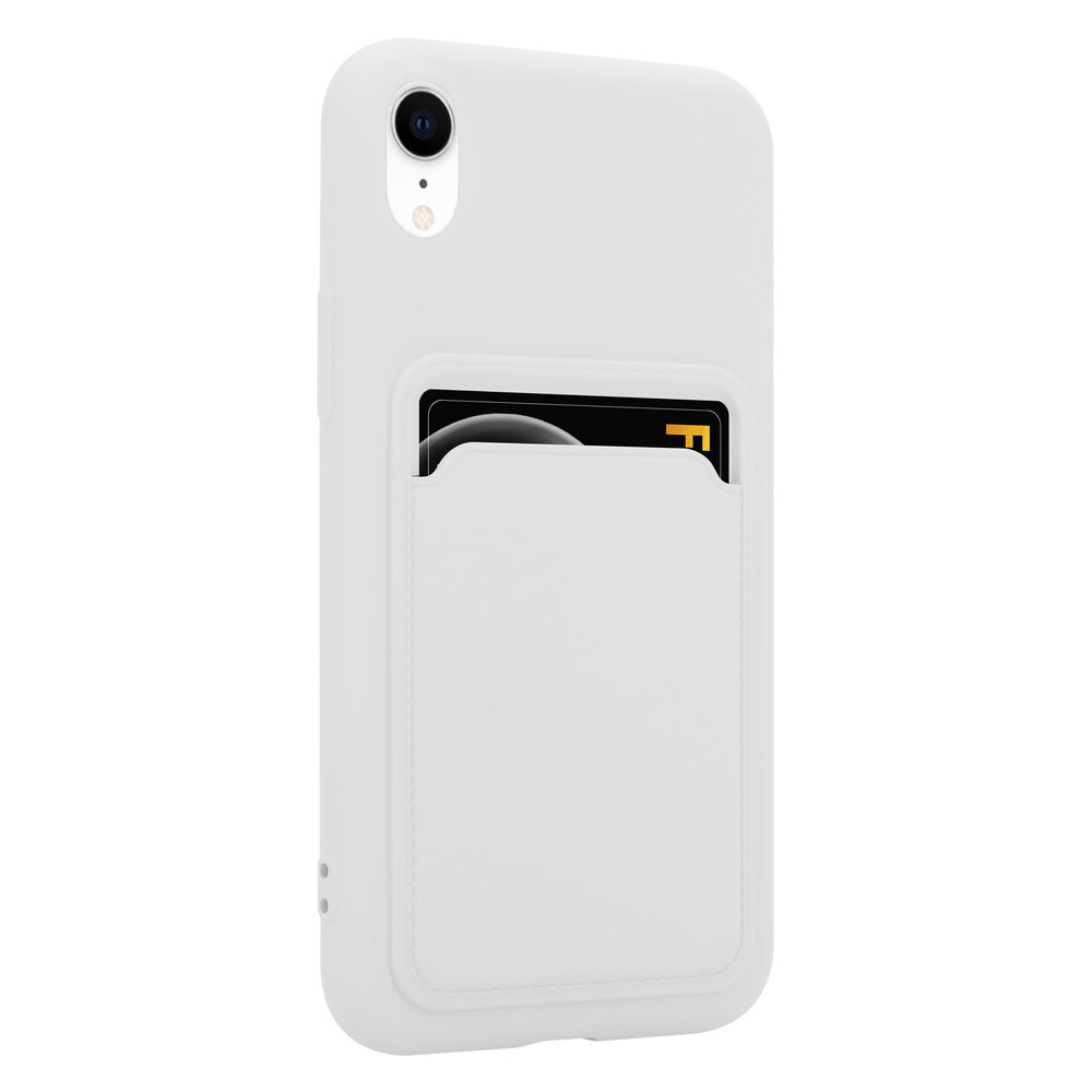 ShieldCase® ShieldCase iPhone Xr siliconen hoesje met pasjeshouder (wit)