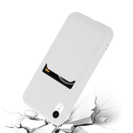ShieldCase® ShieldCase iPhone Xr siliconen hoesje met pasjeshouder (wit)