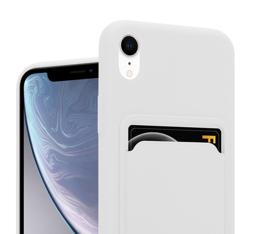 ShieldCase® ShieldCase iPhone Xr siliconen hoesje met pasjeshouder (wit)