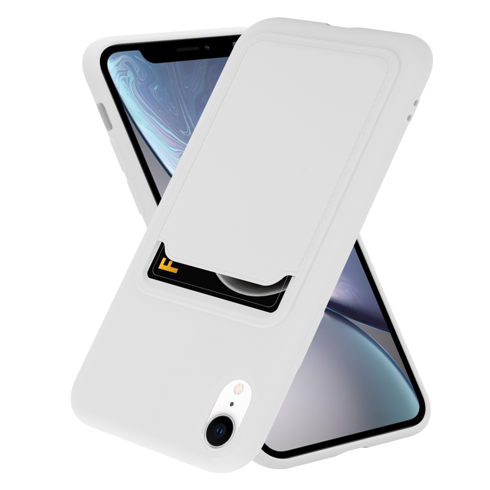 ShieldCase® ShieldCase iPhone Xr siliconen hoesje met pasjeshouder (wit)