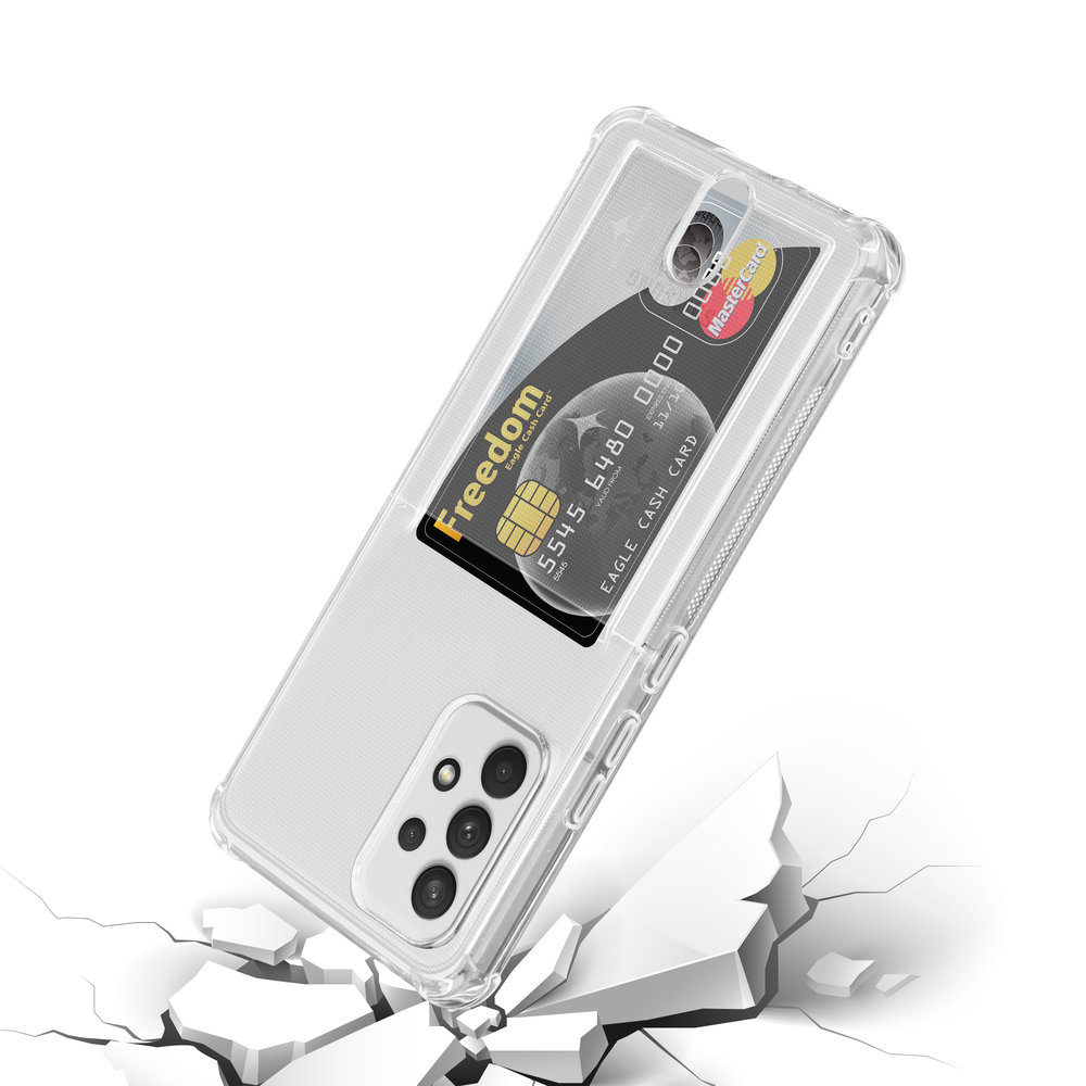 ShieldCase® Shieldcase Samsung Galaxy A53 shock met pashouder case (transparant) ShieldCase® Shieldcase Samsung Galaxy A53 shock met pashouder case (transparant)