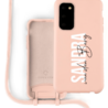 Coverzs Coverzs Silicone case met koord Samsung Galaxy S20 FE (Roze) - Verticaal + Name Coverzs Coverzs Silicone case met koord Samsung Galaxy S20 FE (Roze) - Verticaal + Name