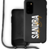 Coverzs Coverzs Silicone case met koord Samsung Galaxy S20 Plus (Zwart) - Verticaal + Name Coverzs Coverzs Silicone case met koord Samsung Galaxy S20 Plus (Zwart) - Verticaal + Name