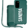 Coverzs Coverzs Silicone case met koord Samsung Galaxy S20 Plus (Donkergroen) - Verticaal + Name Coverzs Coverzs Silicone case met koord Samsung Galaxy S20 Plus (Donkergroen) - Verticaal + Name