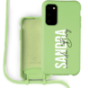 Coverzs Coverzs Silicone case met koord Samsung Galaxy S20 Plus (Lichtgroen) - Verticaal + Name Coverzs Coverzs Silicone case met koord Samsung Galaxy S20 Plus (Lichtgroen) - Verticaal + Name