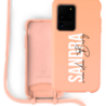 Coverzs Coverzs Silicone case met koord Samsung Galaxy S20 Ultra (Oranje) - Verticaal + Name Coverzs Coverzs Silicone case met koord Samsung Galaxy S20 Ultra (Oranje) - Verticaal + Name