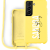 Coverzs Coverzs Silicone case met koord Samsung Galaxy S21 Plus (Geel) - Verticaal + Name Coverzs Coverzs Silicone case met koord Samsung Galaxy S21 Plus (Geel) - Verticaal + Name