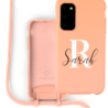 Coverzs Coverzs Silicone case met koord Samsung Galaxy S20 FE (Oranje) - Initial + Name Coverzs Coverzs Silicone case met koord Samsung Galaxy S20 FE (Oranje) - Initial + Name
