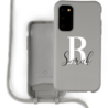Coverzs Coverzs Silicone case met koord Samsung Galaxy S20 FE (Grijs) - Initial + Name Coverzs Coverzs Silicone case met koord Samsung Galaxy S20 FE (Grijs) - Initial + Name