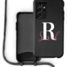 Coverzs Coverzs Silicone case met koord Samsung Galaxy S21 Ultra (Zwart) - Initial + Name Coverzs Coverzs Silicone case met koord Samsung Galaxy S21 Ultra (Zwart) - Initial + Name